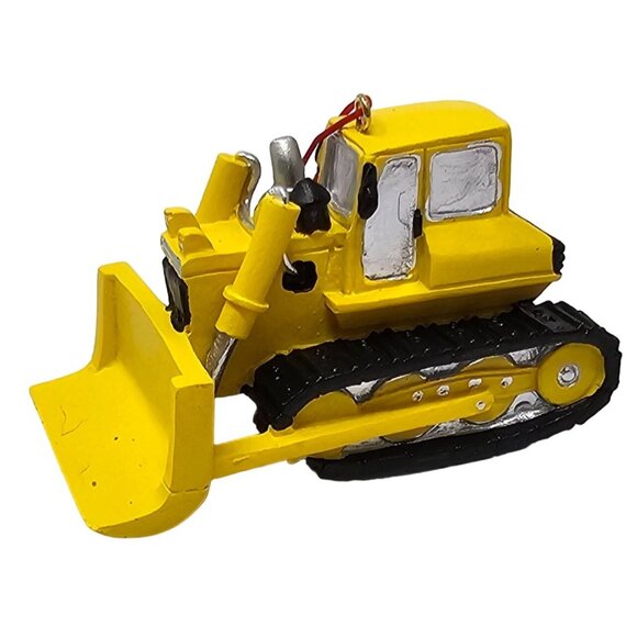 Yellow Bulldozer Construction Heavy Equipment Resin Ornament - Picture 1 of 3